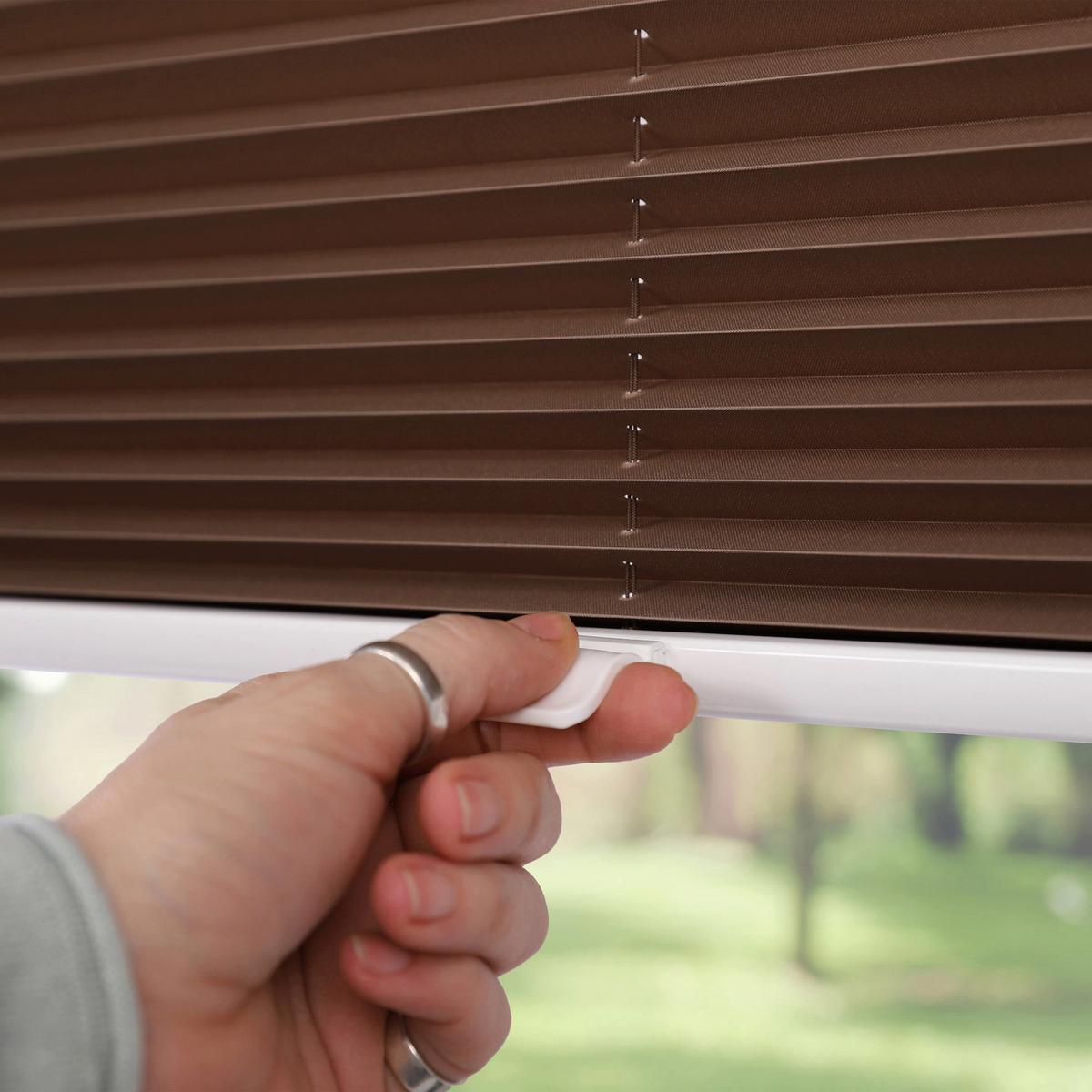 PLISSEE Thermo Basic 75 x 150cm Klemmfix ohne Bohren - Hellbraun, Textil (75/150/150cm) - Deco-Raum