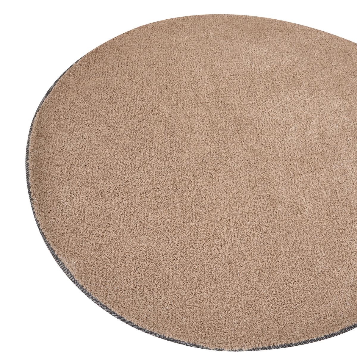 SHAGGY-TEPPICH Sandbeige 140 cm Demre - Sandfarben/Beige, Textil (140/140cm) - Beliani