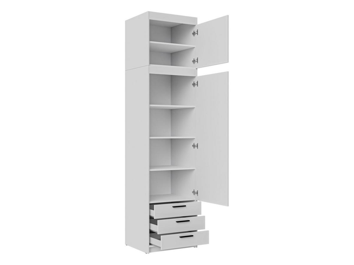KLEIDERSCHRANK Elena 1D3S + Schrankaufsatz - Eichefarben/Schwarz, Holzwerkstoff/Kunststoff (60/246/53cm) - MIRJAN24