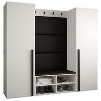 GARDEROBEN-SET 184/184/42 - Schwarz/Weiß, Holz/Kunststoff (184/184/42cm) - MÖBEL KRYSPOL