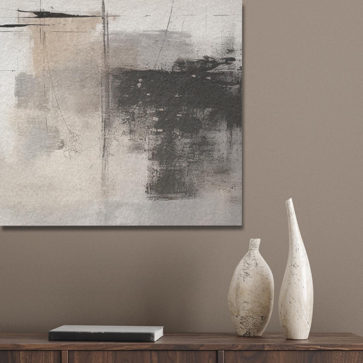 AKUSTIKBILD Abstrakt - Kunst - Grau Akustikpaneele 90x60 cm - Hellgrau, Kunststoff (90/60/0.9cm) - MuchoWow