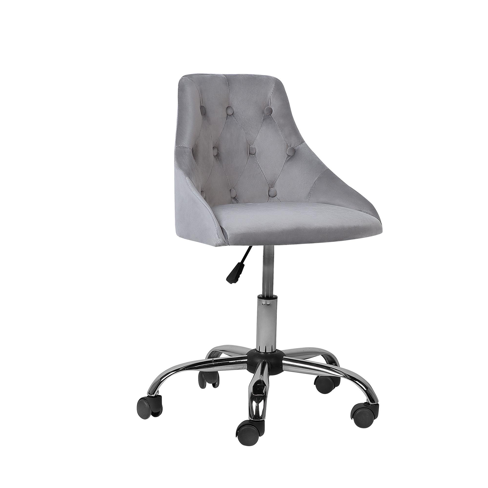 BÜRODREHSTUHL Polyester Grau Parrish - Grau, Textil/Metall (60/75/60cm) - Beliani