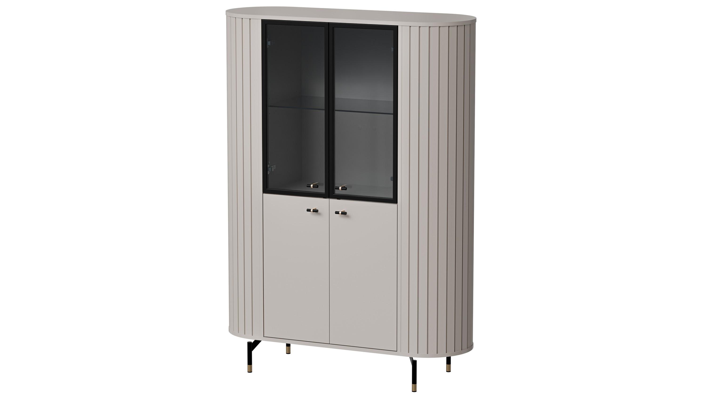 VITRINE THIRA 155/112,3 cm in Kaschmir - Kaschmir, Holzwerkstoff (112.3/155/40cm) - MASSENO