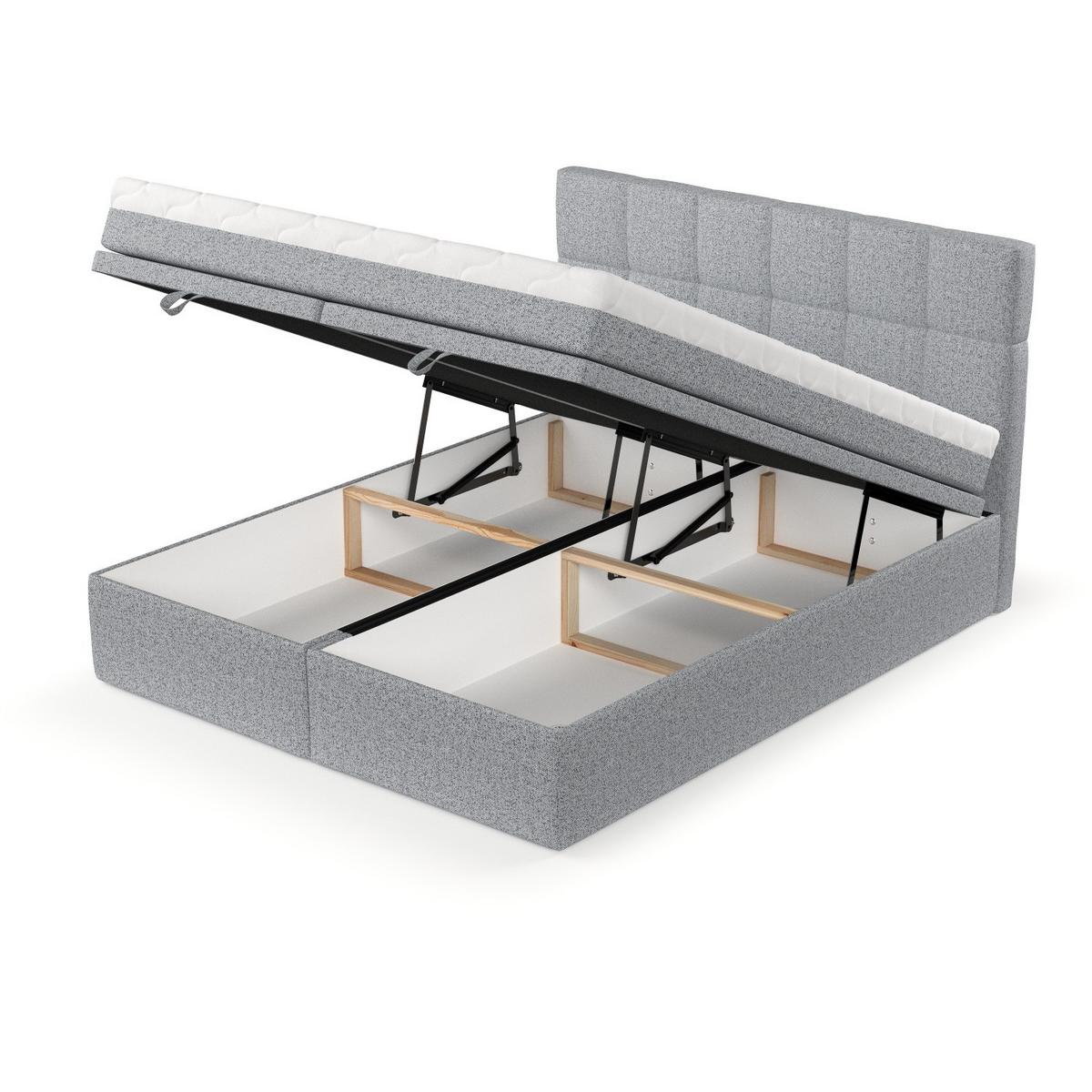 BOXBETT Elano 200/200 cm Grau im Riva Stoff - Schwarz/Grau, Holz/Holzwerkstoff (200/200cm) - AltaBeds
