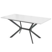 ESSTISCH Weiß 120-160/80/75 cm - Braun, Holzwerkstoff/Metall (160/80/75cm) - Urban Meuble