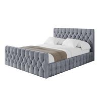 POLSTERBETT mit Bettkasten, Fußteil und Lattenrost, Boxbett mit Matratze H3/H4 - LARO-Z 180x200 Grau - Grau, Holzwerkstoff/Textil (180/200cm) - ALTDECOR