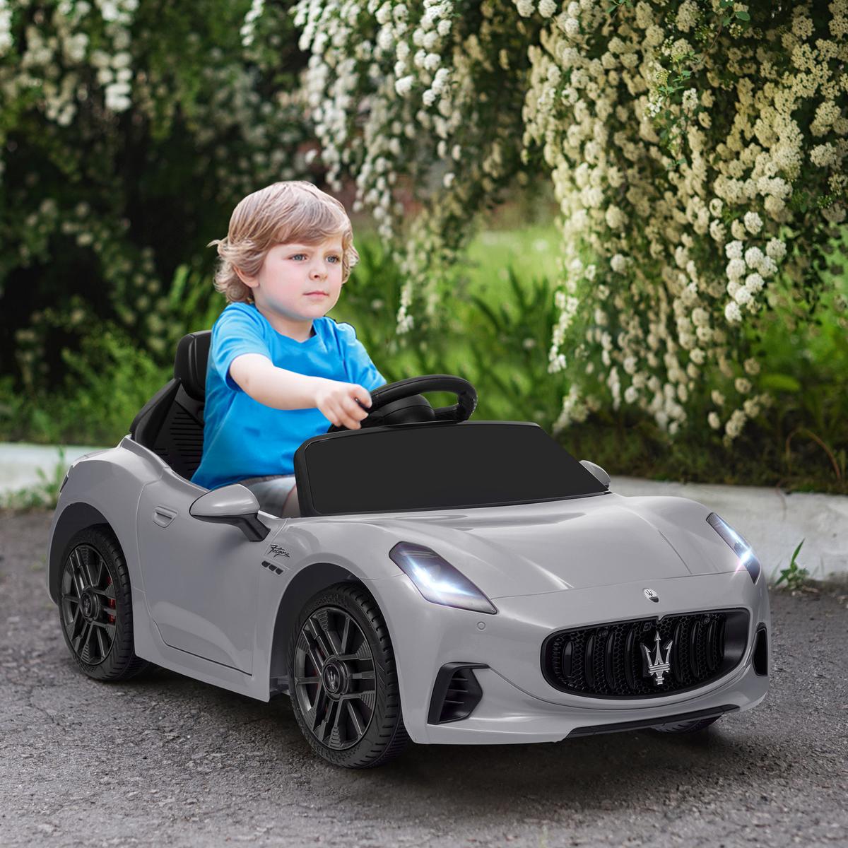 KINDER Elektroauto 12V Kinderauto mit 2,4 GHz Fernbedienung, 2 Motor, Grau - Grau, Kunststoff (98/59/43cm) - AIYAPLAY