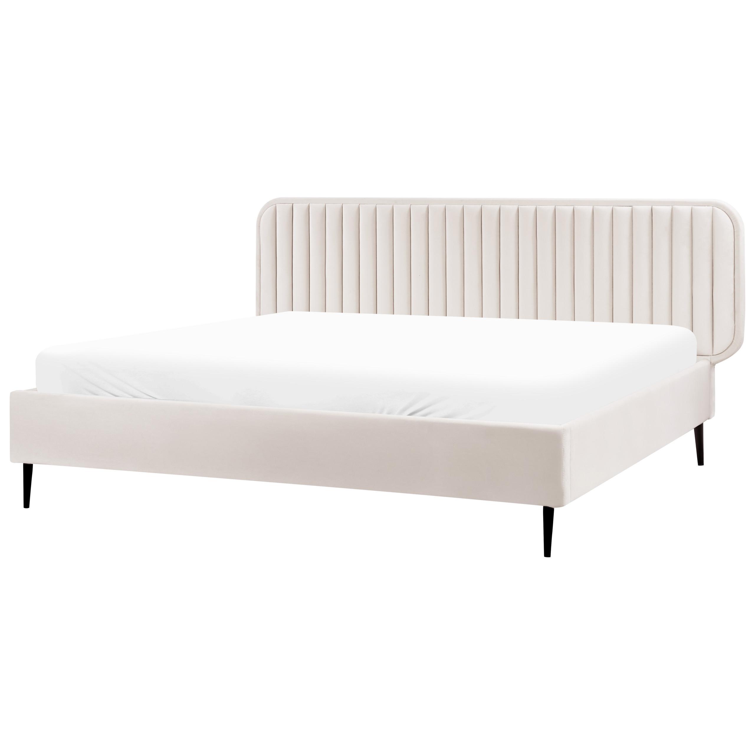 BETT mit Lattenrost 180/200 cm Beige Brin - Beige/Schwarz, Textil (180/200cm) - Beliani