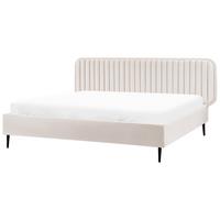 BETT mit Lattenrost 180/200 cm Beige Brin - Beige/Schwarz, Textil (180/200cm) - Beliani