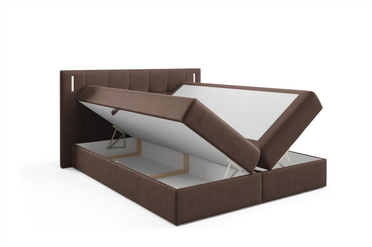 BOXBETT Martim - Braun, Holzwerkstoff/Textil (180/200cm) - Fun Möbel