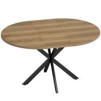 AUSZIEHBARER-ESSTISCH MDF Stahl Braun - Schwarz/Braun, Holzwerkstoff/Metall (135/100/75cm) - HOMCOM