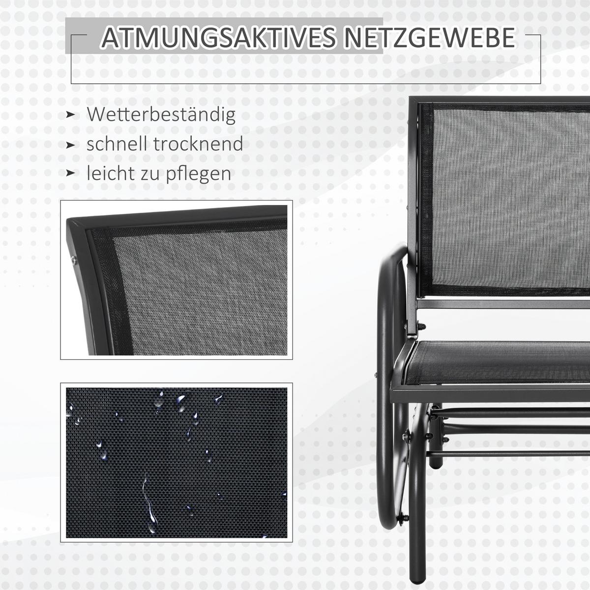SCHAUKELSTUHL Garten Gartenstuhl Relaxstuhl Gartenschaukel Metall Schwarz - Schwarz, Metall (66/85/70cm) - Outsunny