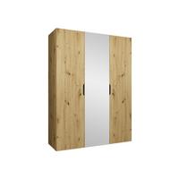 DREHTÜRENSCHRANK Malaga 150 mit Frontspiegel - Eiche Artisan, Holzwerkstoff (150/202/52cm) - MIRJAN24