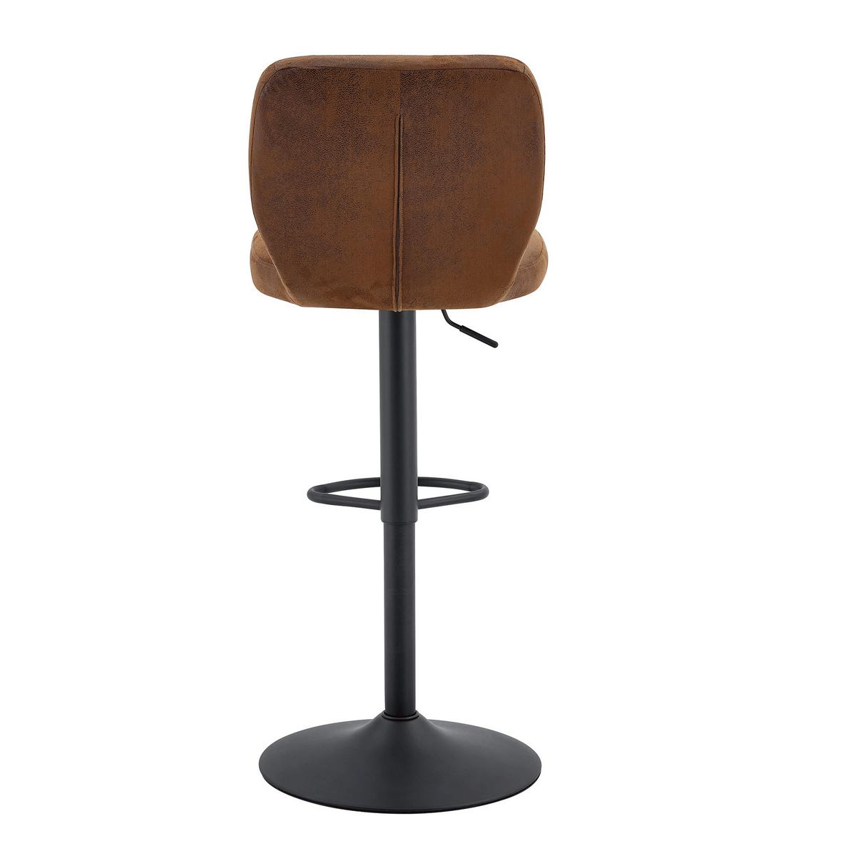 BARHOCKER 2ER-SET aus Vintage-Kunstleder in Braun, höhenverstellbar und 360° drehbar - Braun, Leder (52/62/45cm) - Urban Meuble