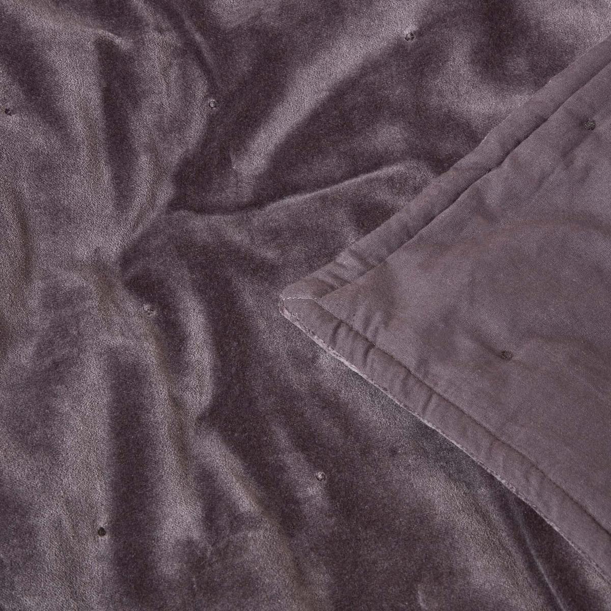 SAMT-KUSCHELDECKE 120/150 cm, Baumwolle wattiert - Dunkelgrau, Textil (125/150cm) - Homescapes