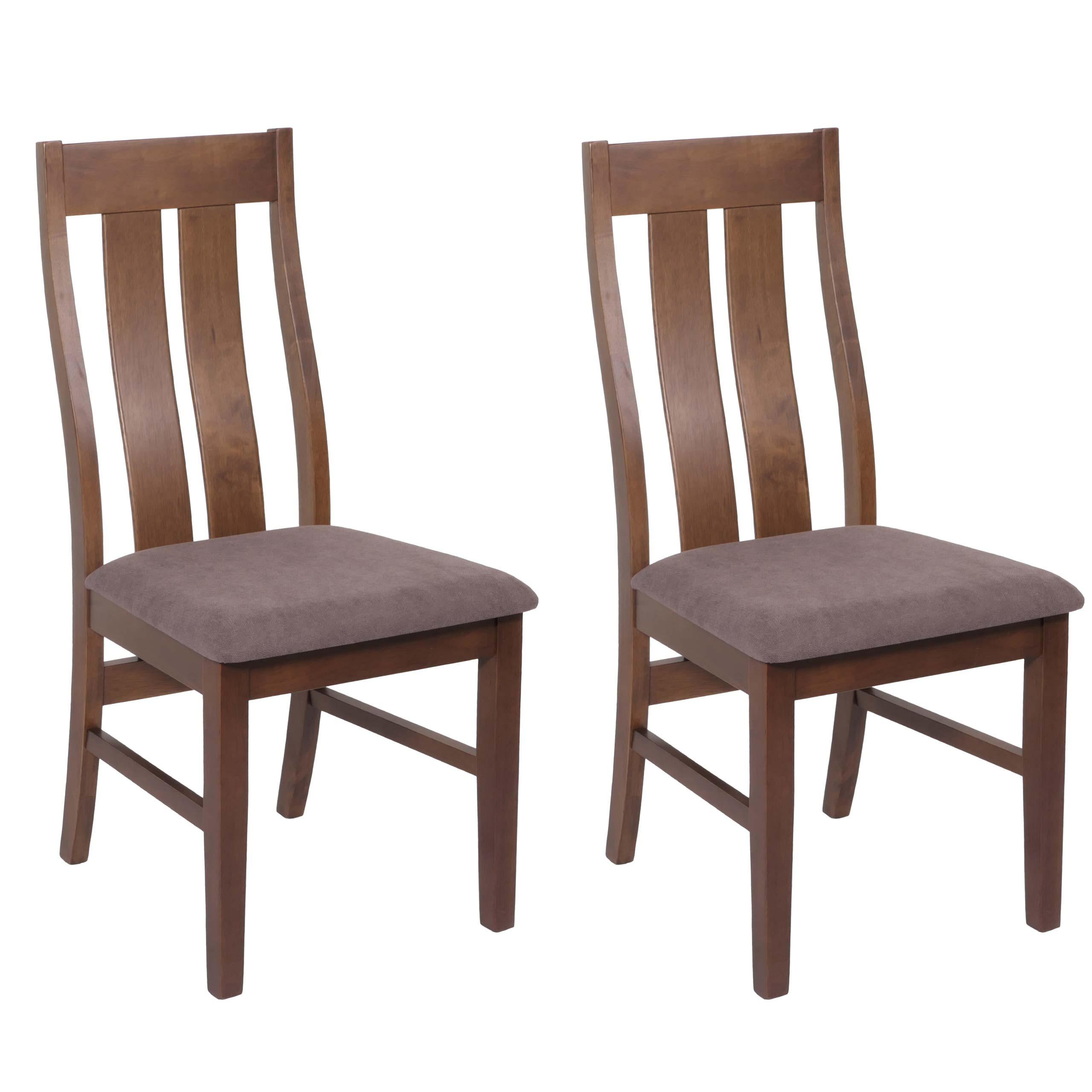 ESSZIMMERSTUHL Dunkelbraun, Taupe 2er-Set - Taupe/Dunkelbraun, Holz (46/100/45cm) - MCW