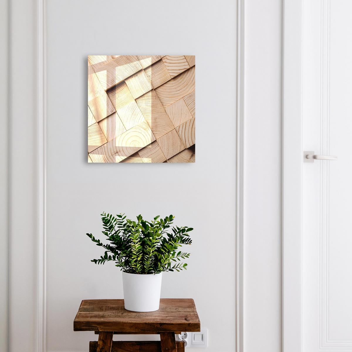 SCHLÜSSELBOX Schwarz 30x30 cm- Türöffnung nach rechts - Holzstruktur - Beige, Metall (30/30/5cm) - TULUP