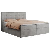 BOXBETT CENTO 140/200 Hellgrau Velvet - H3 - Hellgrau, Holz/Textil (140/200cm) - MKS