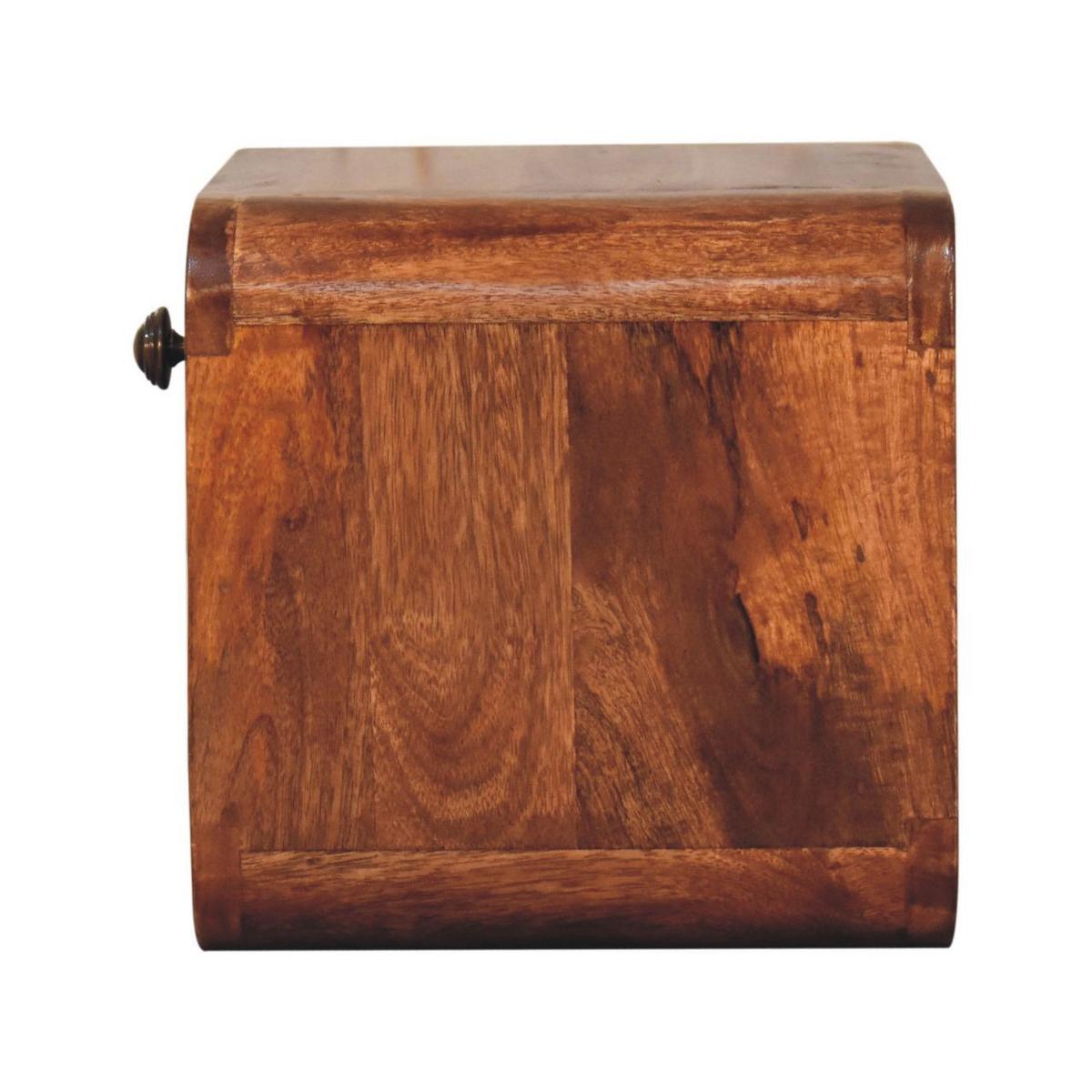 NACHTKASTEN Mini Honigkaramell Wandmontiert, 1 Schublade und Offenes Fach, Dunkelbraun - Messingfarben/Braun, Holz/Metall (30/25/25cm) - Artisan Furniture