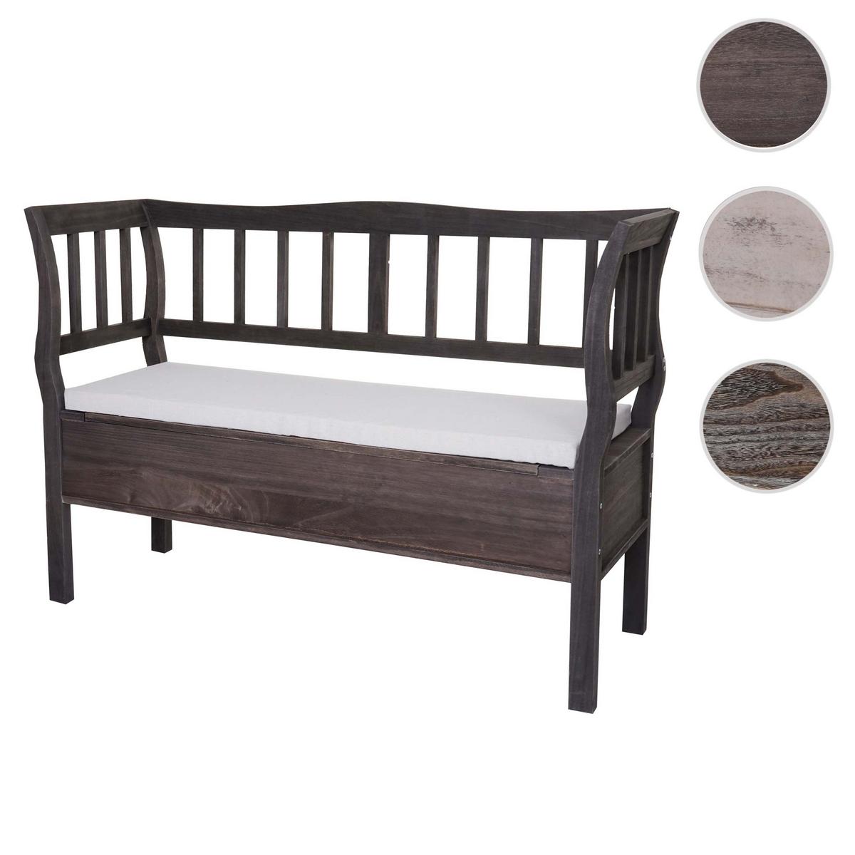 SITZBANK STAUFACH SHABBY-LOOK Grau, Braun - Creme/Braun, Holz (119/85/40cm) - MCW