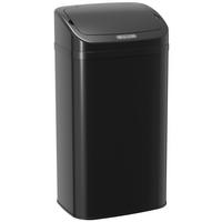 MÜLLEIMER mit Sensor 48L Edelstahl Abfalleimer mit Automatischer Schließfunktion - Schwarz, Metall (25/69/33cm) - HOMCOM