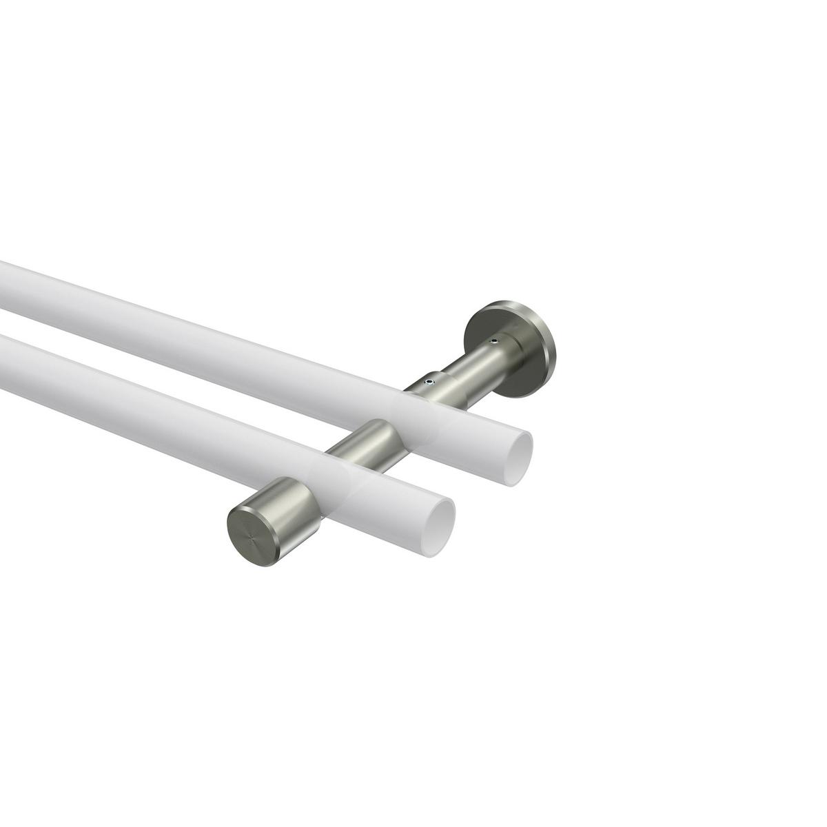 TRÄGER FÜR GARDINENSTANGEN 20 mm Ø, Prestige 2-läufig, Edelstahl-Optik - Edelstahlfarben, Metall (16.2/4/4cm) - INTERDECO