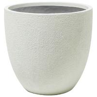 BLUMENTOPF cremeweiß rund 55/55/53 cm Kannia - Weiß, Naturmaterialien (53cm) - Beliani