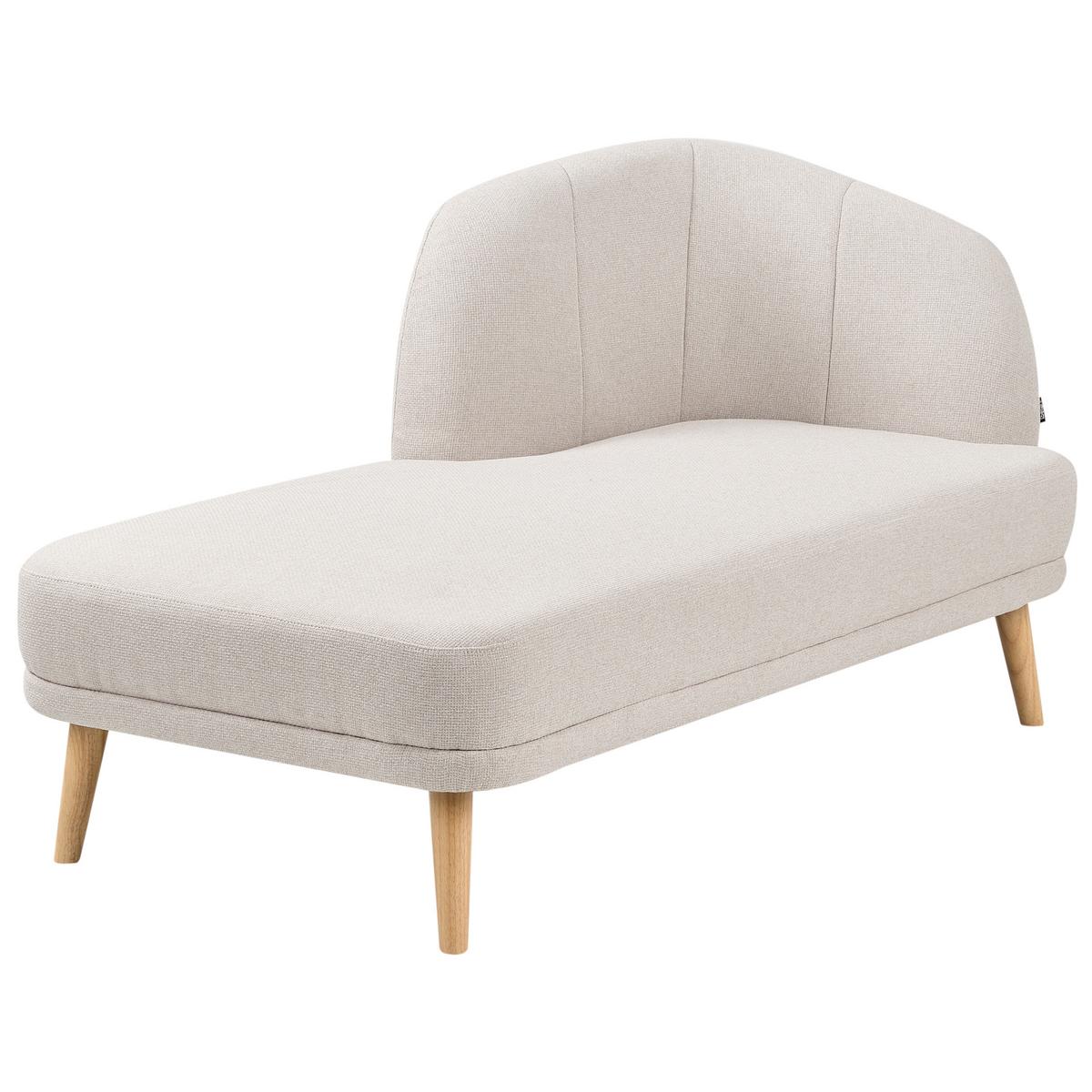 CHAISELONGUE-RECHTSSEITIGE Stoff Hellbeige Tanlay - Beige/Braun, Textil (74/78/153cm) - Beliani