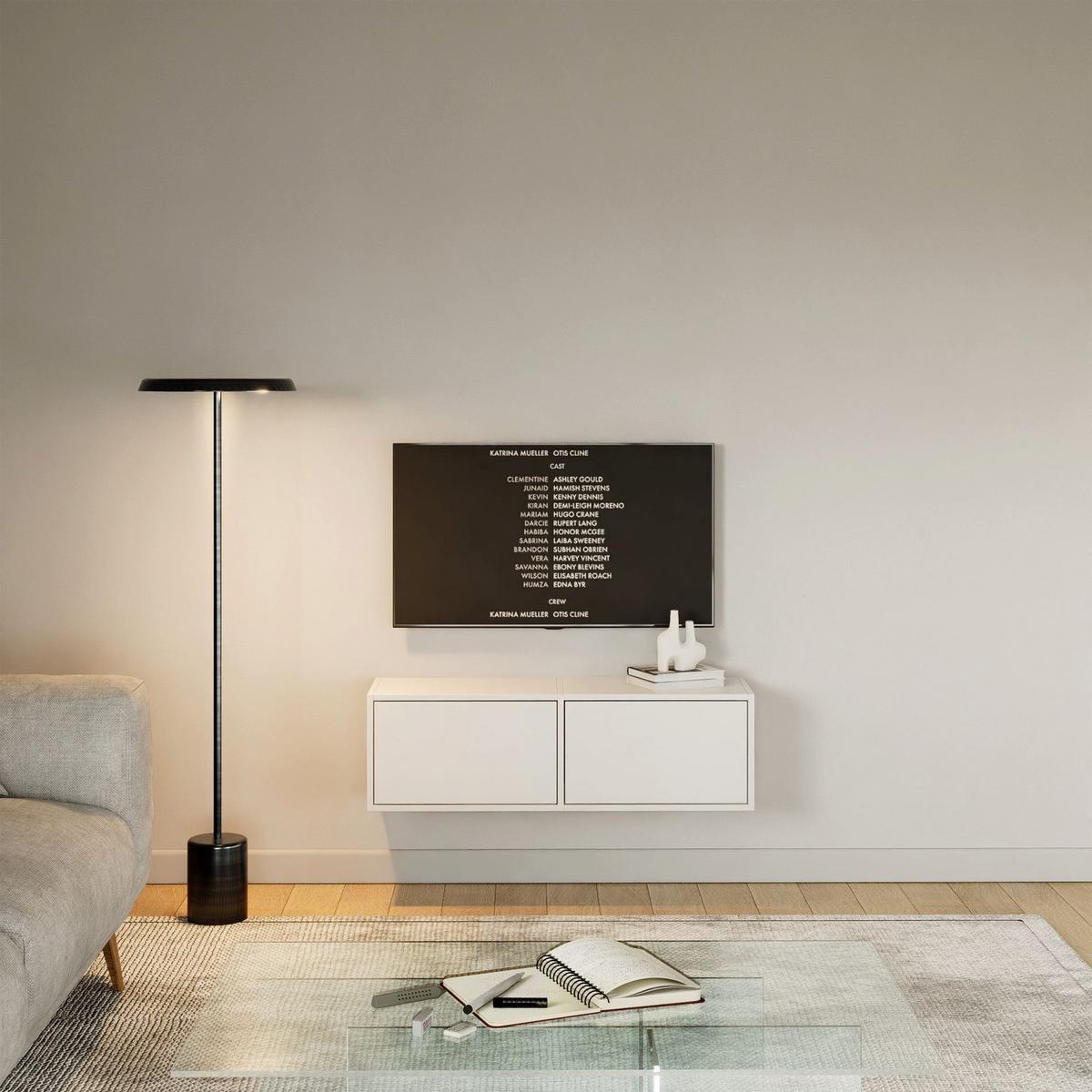 TV-LOWBOARD hängend, 2 Klappen, Weiß, 100 cm - Weiß, Holzwerkstoff (100.6/30/30cm) - Selsey
