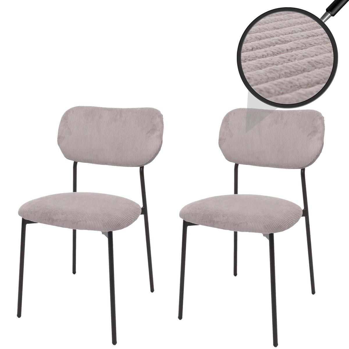 ESSZIMMERSTUHL Hellgrau 2er-Set - Hellgrau, Textil (44/84/52cm) - MCW