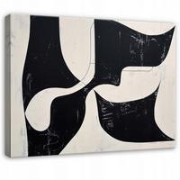 LEINWANDBILD Abstrakt Morceau Schwarz 100x70 cm - Multicolor, Holzwerkstoff (100/70cm) - Wallarena