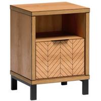 NACHTTISCH Fun mit Schublade, mit Beinen, Karamell-Eiche - Eichefarben/Schwarz, Holzwerkstoff (47/65/41cm) - Beautysofa