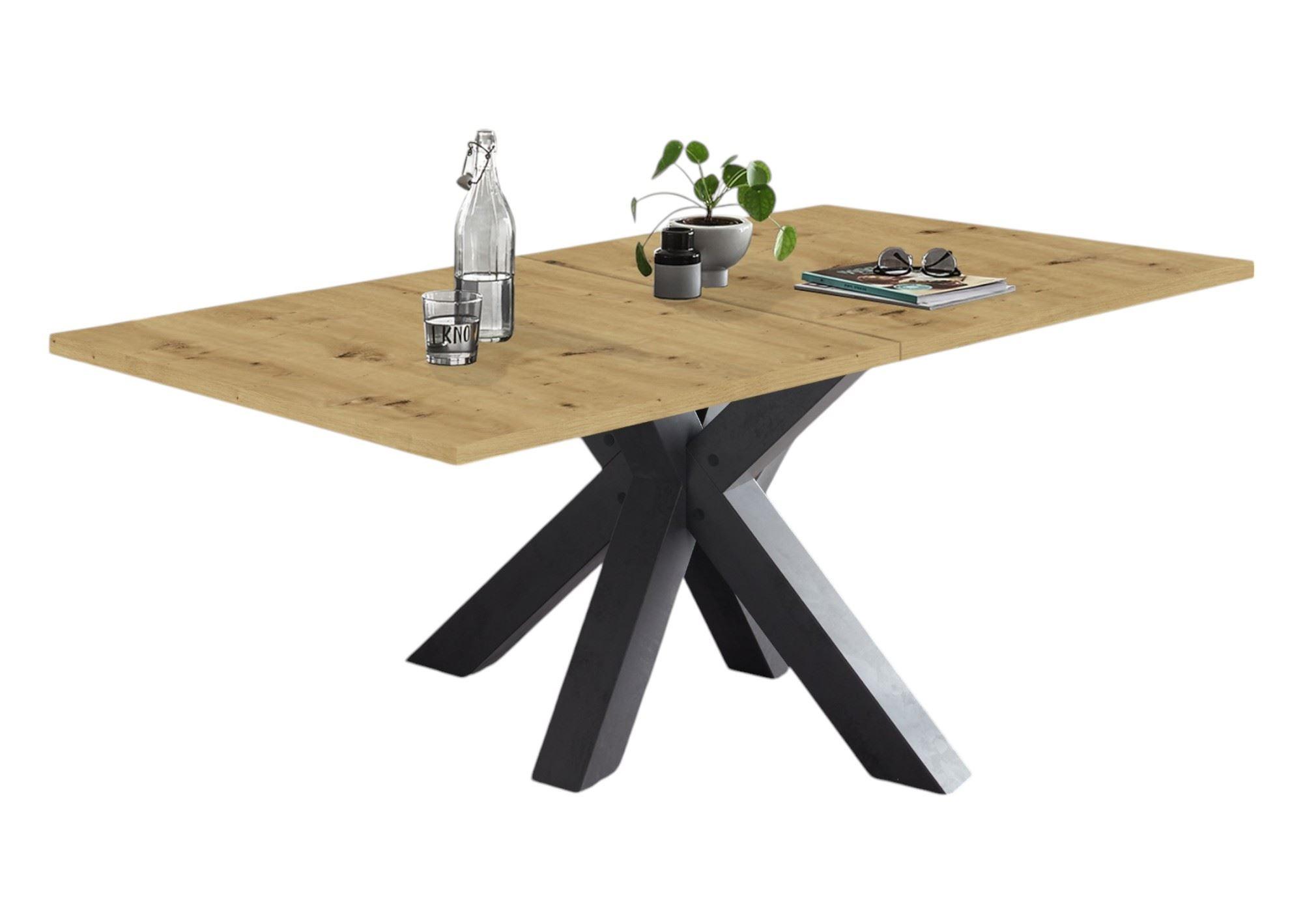ESSTISCH ausziehbar Ela 1 160 x 90 x 75 Esszimmertisch Graphit/Asteiche - Graphitfarben/Eiche Artisan, Holzwerkstoff (160/90/75cm) - 58aufmkessel