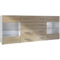 SIDEBOARD Carlos Eiche sägerau - Eiche San Remo, Holzwerkstoff (166/72/35cm) - Vladon