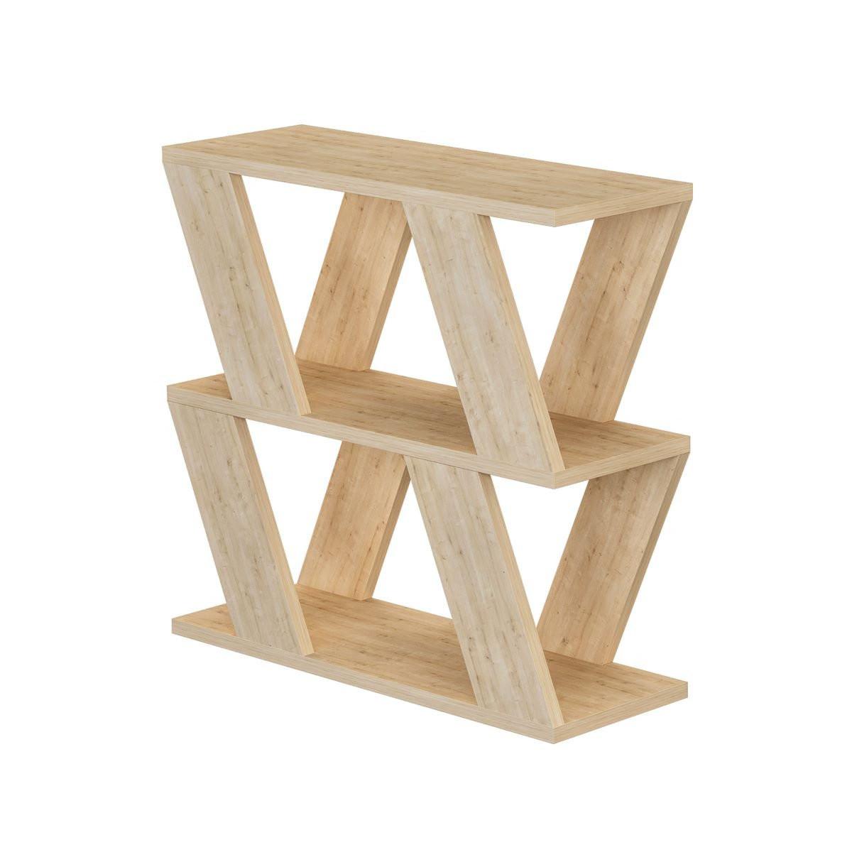 BEISTELLTISCH mit 3 Tabletts L60 cm - Lazena - Eichefarben, Holzwerkstoff (60/22/57cm) - Calicosy