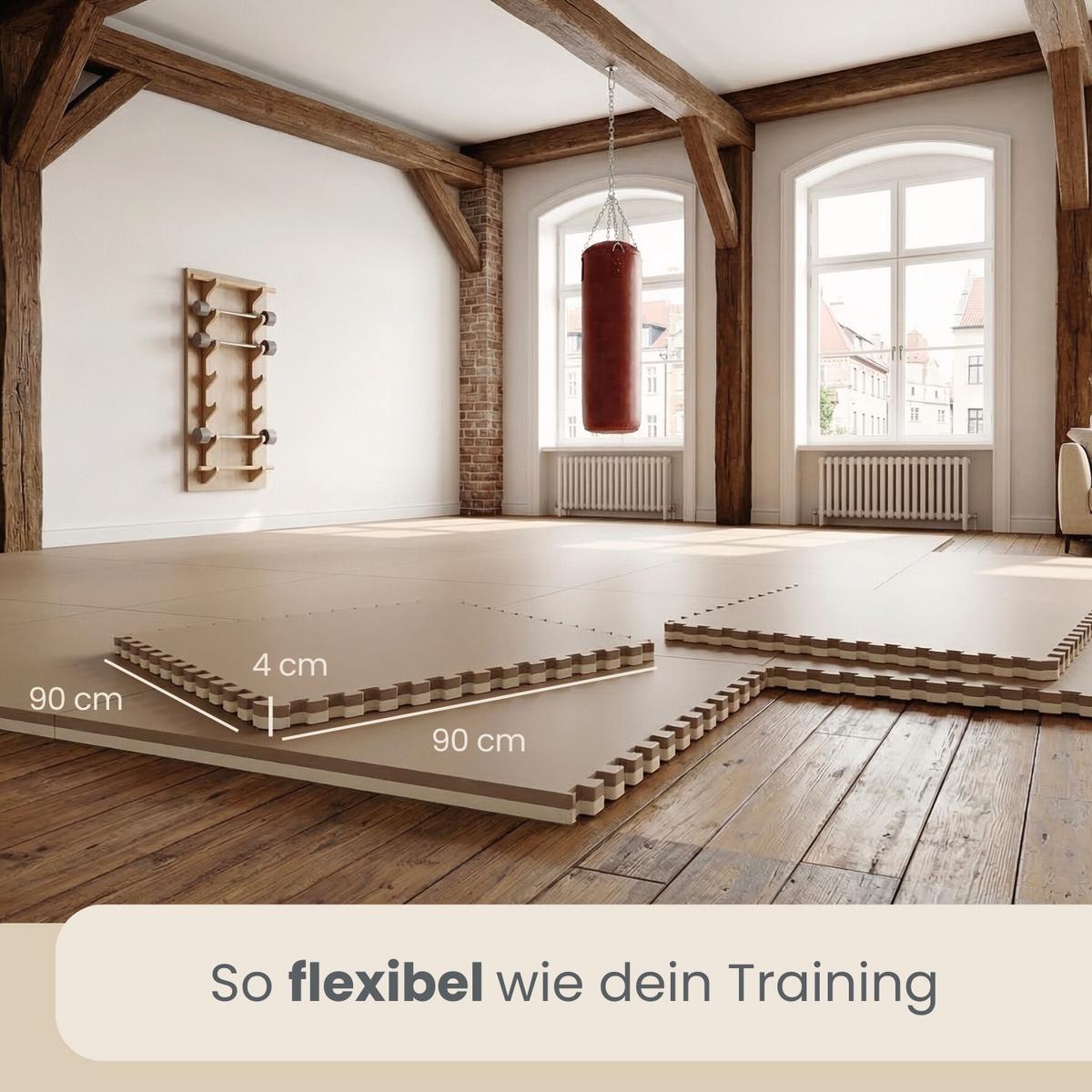 BODENSCHUTZMATTE 90x90x4 cm, 1 Matte, Beige und Braun - Beige, Kunststoff (90/90/4cm) - eyepower