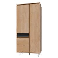 SCHRANK 3 Türen Astra Holz und Schwarz - Schwarz, Holzwerkstoff (90/195/52cm) - Petits-meubles