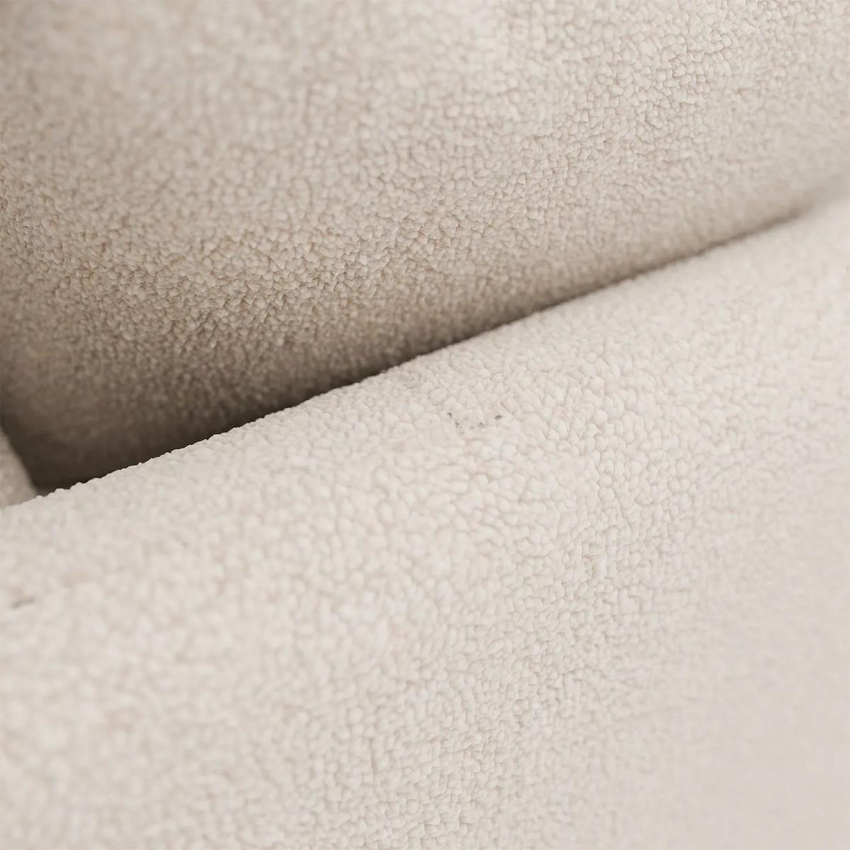 SOFA Tirano Bouclé Creme mit Ottomane rechts - Creme, Textil (300/102cm) - Juskys