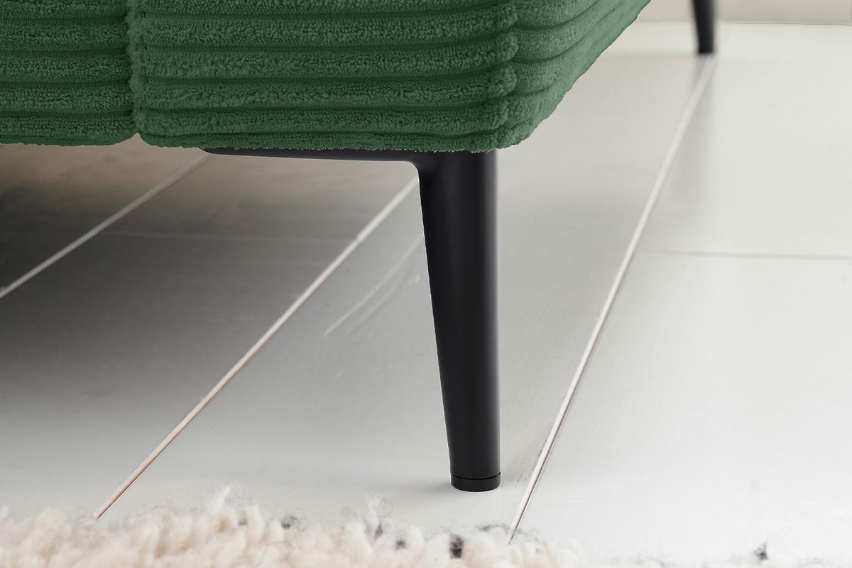 ECKSOFA CARA Smaragdgrün Cord - Smaragdgrün/Dunkelgrün, Textil/Metall (272/190cm) - KAWOLA