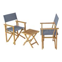 BISTRO-SET 3 TLG. Capistrello - Naturfarben/Grau, Holz/Textil - casa.pro