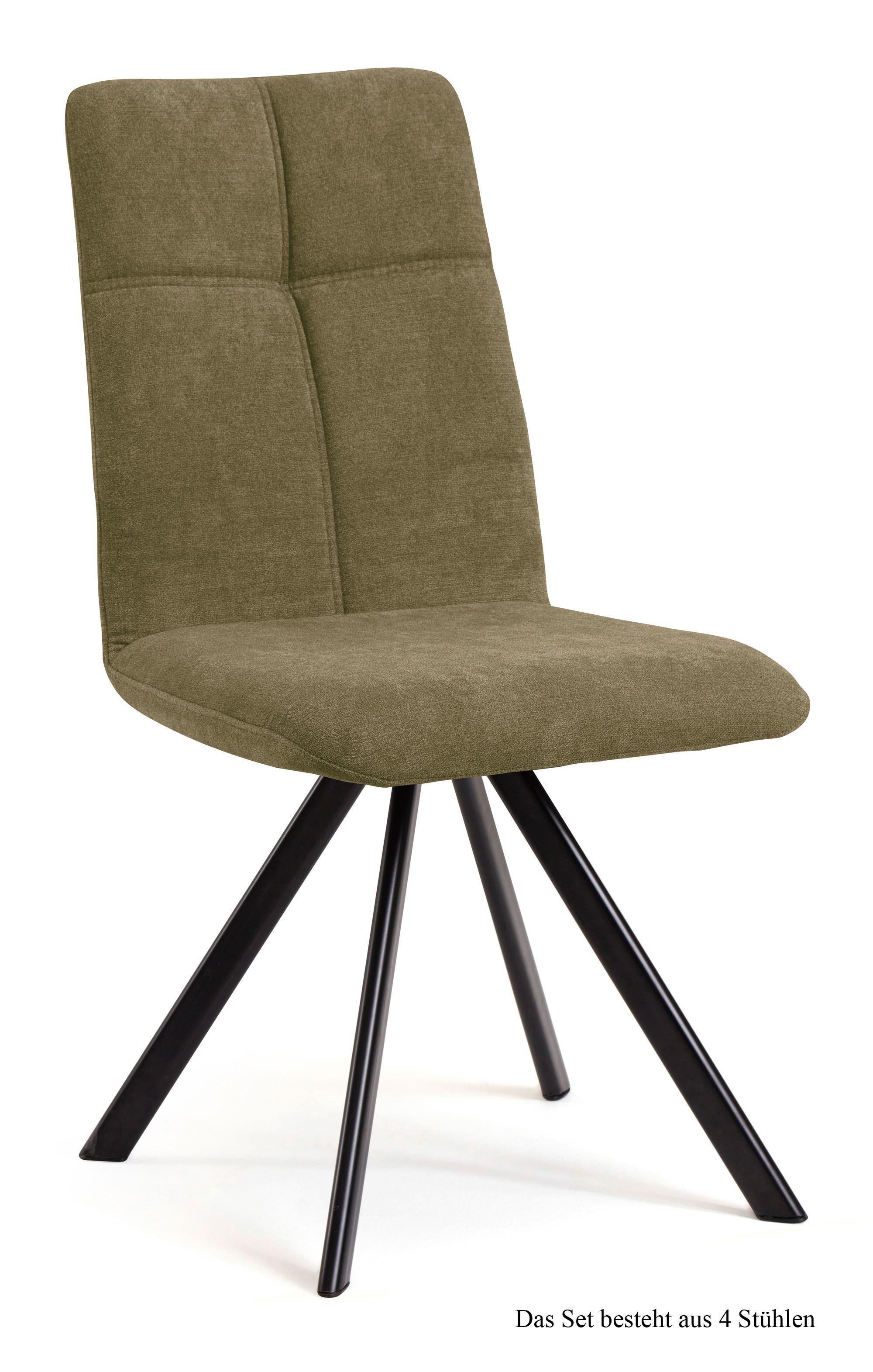 ESSZIMMERSTUHL drehbar (4er-Set) Deryl 47x92x60 Schwarz/Olivgrün - Schwarz/Olivgrün, Kunststoff (60/92/47cm) - 58aufmkessel