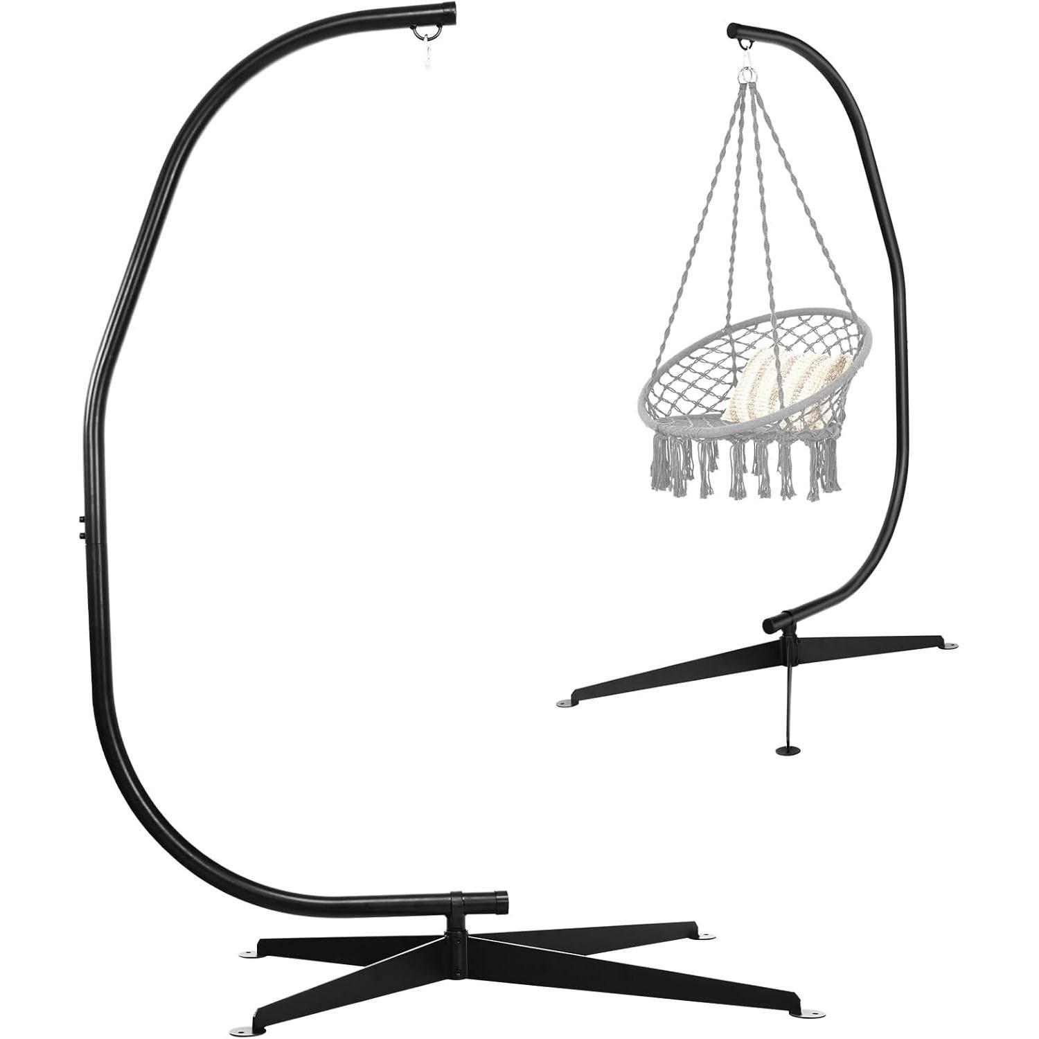 HÄNGEMATTENGESTELL Schwarz - Schwarz, Metall (84/111/207cm) - COSTWAY