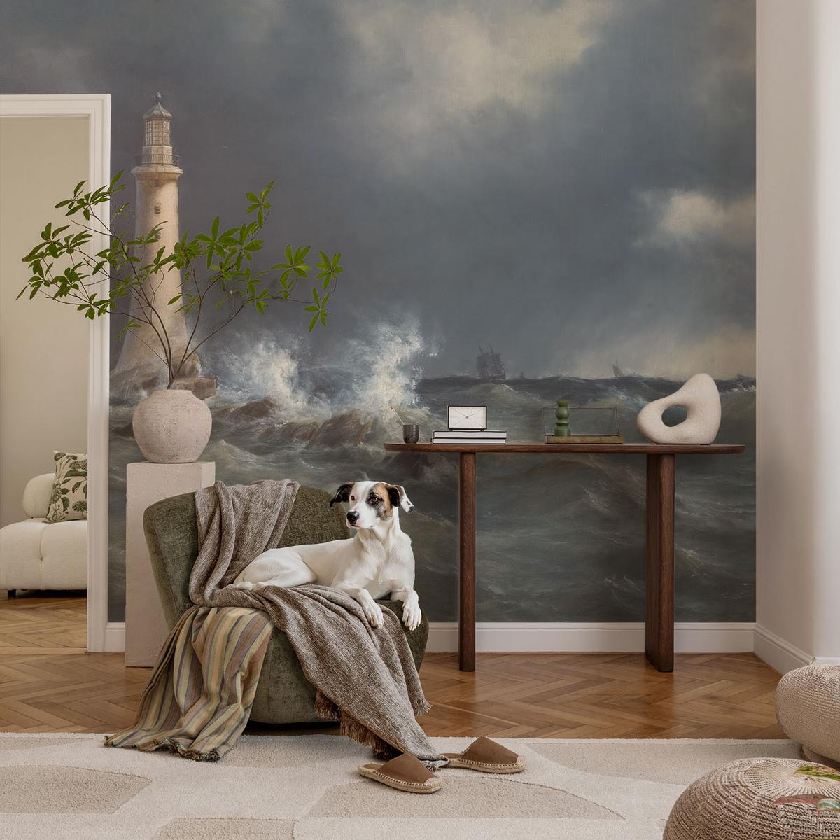 FOTOTAPETE 152x104 cm - Seestürme - Grau, Textil (152/104cm) - Wallfluent