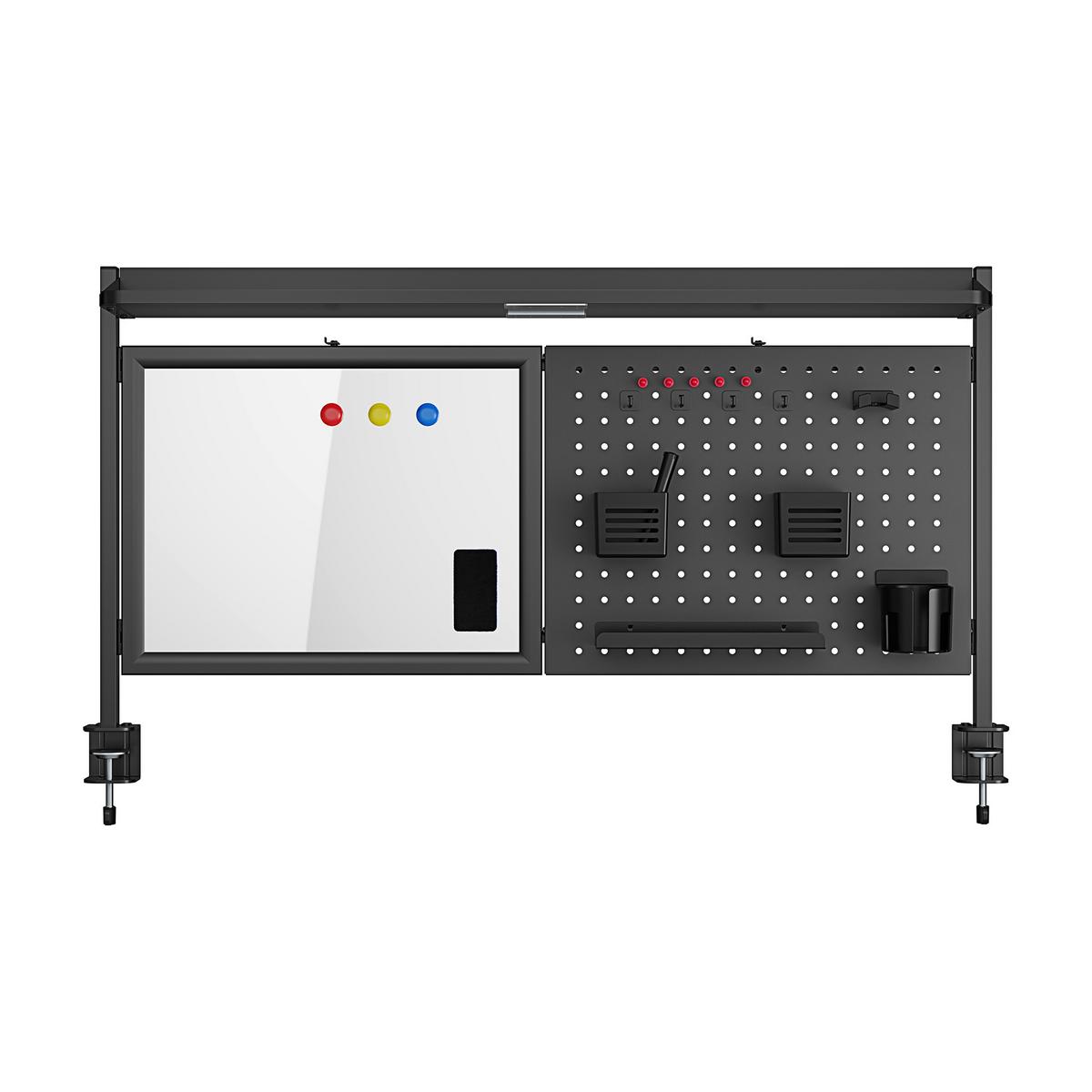 SCHREIBTISCH-ORGANIZER Virvik - Schwarz, Holzwerkstoff/Metall (116.5/20/72.5cm) - [en.casa]