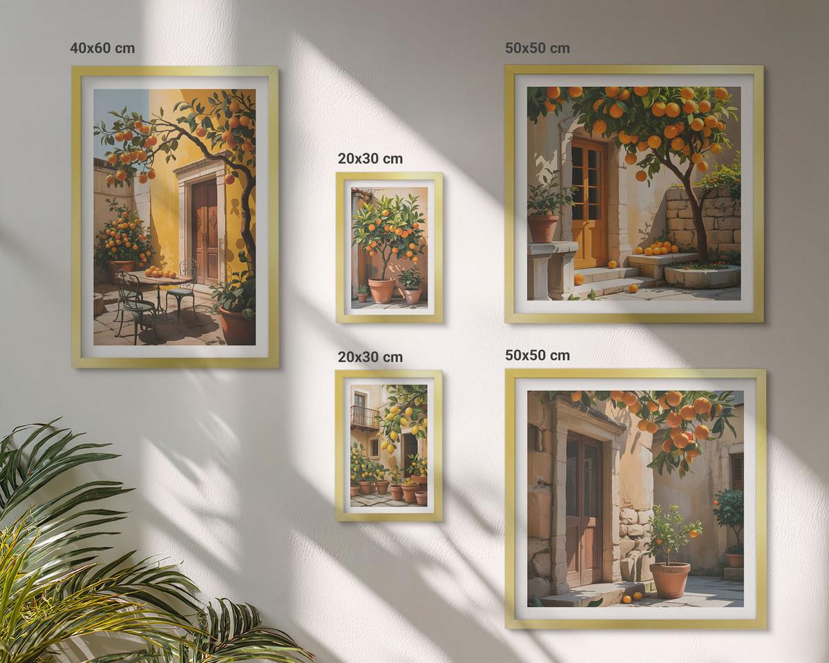 BILDER SET 5er Set - 50x50 cm & 20x30 cm & 40x60 cm Goldrahmen - Waldnebelporträt einer Frau - Goldfarben, Kunststoff (40/60cm) - TULUP