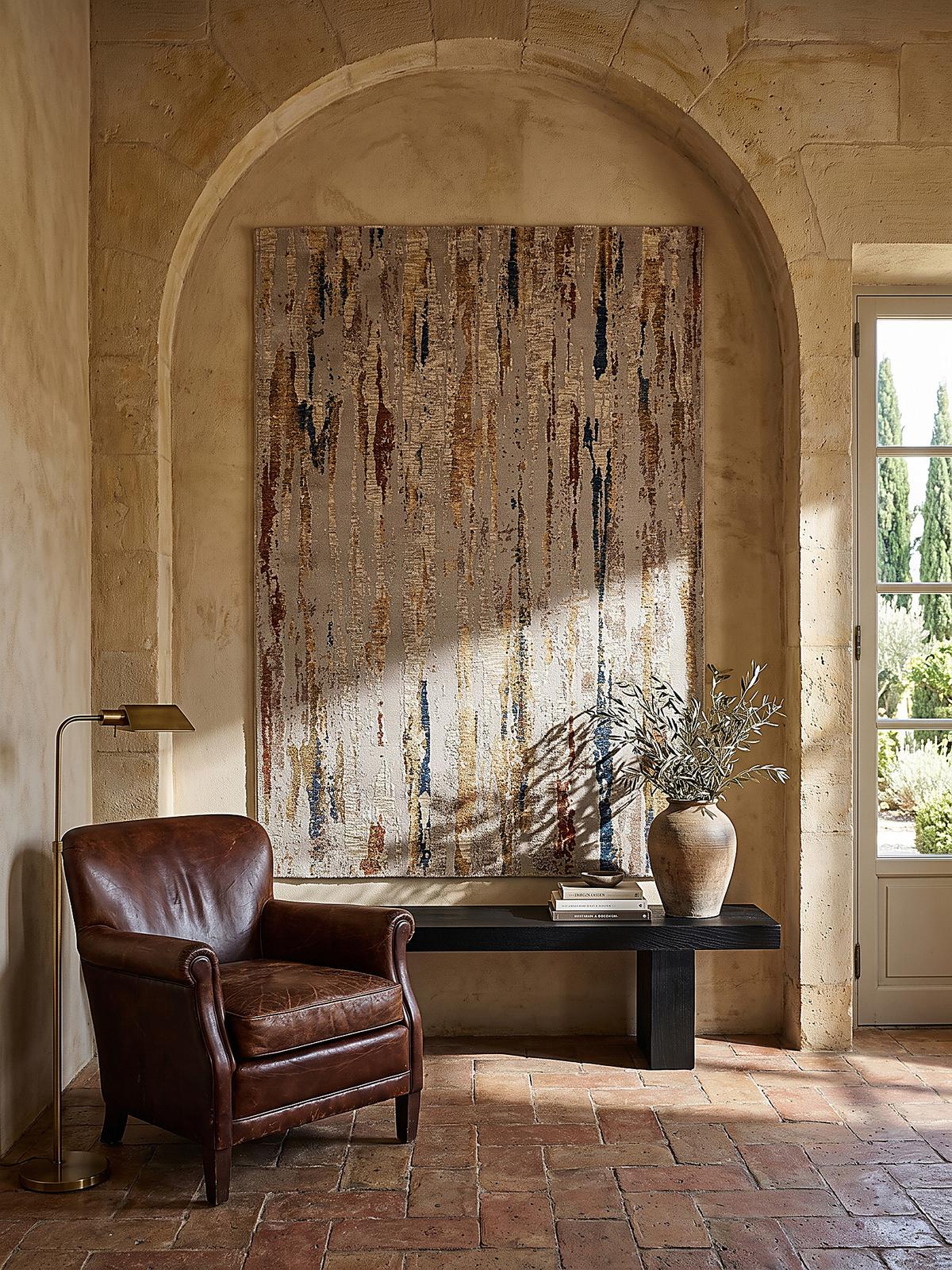 KURZFLORTEPPICH, mit Fransen, BLENG, Farbstriche, Beige-Multicolor, 120 x 160 cm - Beige, Textil (120/160cm) - KADIMA DESIGN