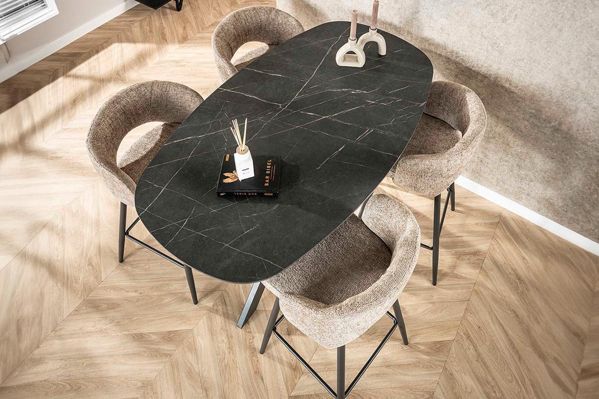 BARTISCH SESTA Schwarz Holz - Schwarz, Holz/Metall (80/140/93cm) - KAWOLA