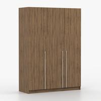 DREHTÜRENSCHRANK ROSA III 3D 150/210/55, 3-türig, Nussbaum - Kaschmir/Nussbaumfarben, Holzwerkstoff (150/210/55cm) - imoebel24