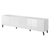 TV-LOWBOARD Abeto 200 - Weiß Hochglanz/Schwarz, Holzwerkstoff/Kunststoff (200/52/42cm) - MIRJAN24