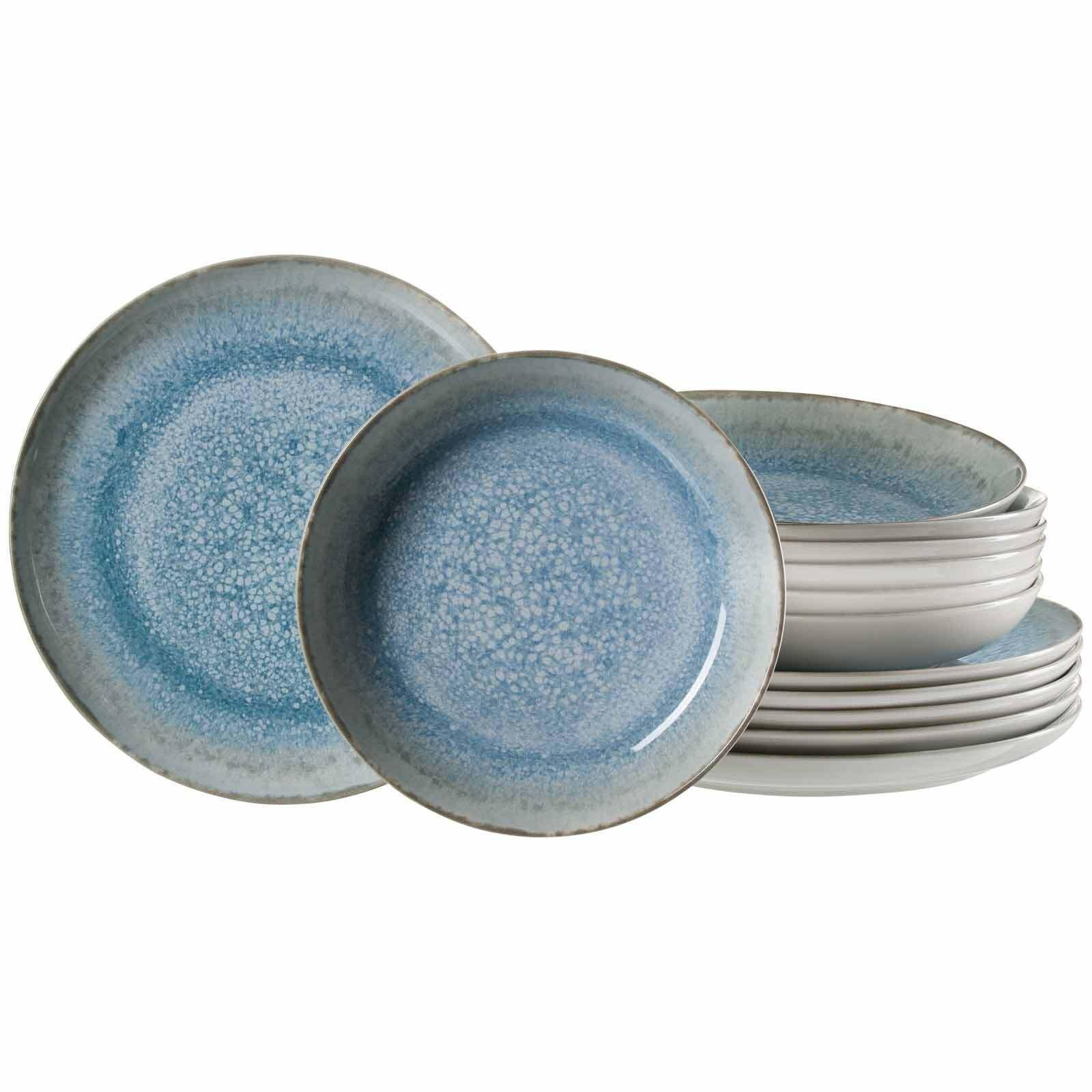 TAFELSERVICE Oslo blau-grau 12-tlg. - Blau/Grau, Keramik (28/28.5/28cm) - Ritzenhoff Breker